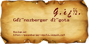 Günszberger Ágota névjegykártya